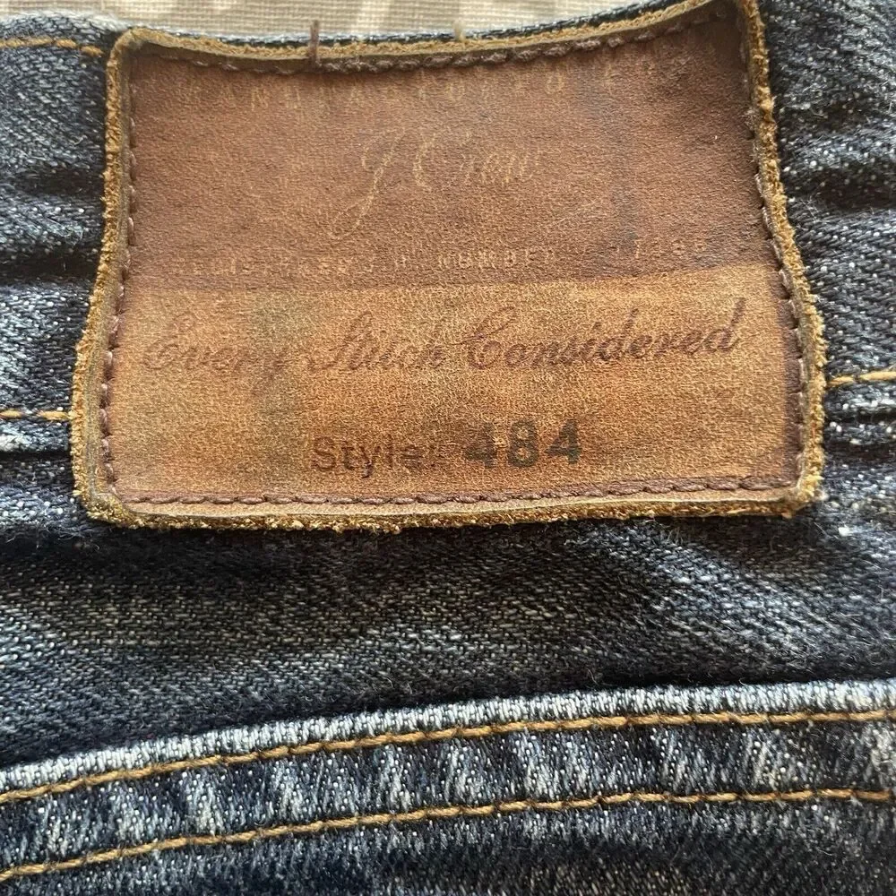 J Crew Men's 484 Slim Fit Jeans Straight Leg 32 x‎ 34 Tapered Dark Wash Jcrew